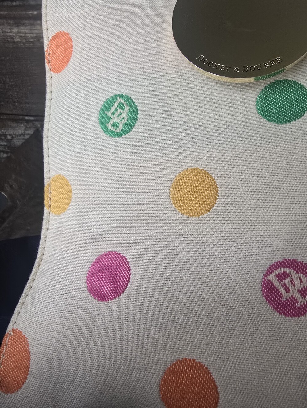 Dooney & Bourke Bubble Dot Tote Y2K Multicolor Charm Bag - Picture 11 of 16